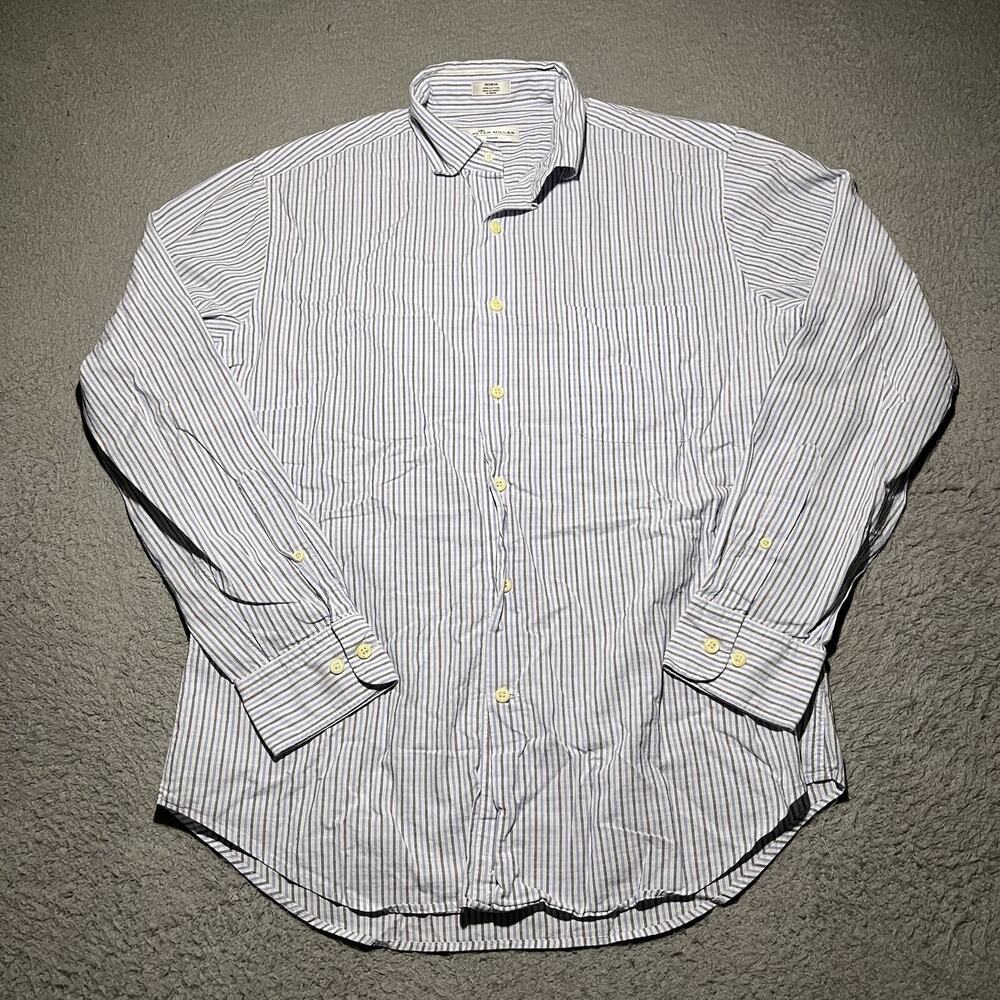 Peter Millar Shirt Mens Medium Seaside Stripe Long Sleeve Button Up Preppy
